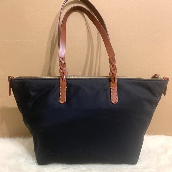 DOONEY & BOURKE Vintage Black Nylon Large Zip Top Shopper Tote Shoulder Bag - Picture 6 of 16